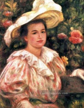 Pierre Auguste Renoir Werke - Dame in einem weißen Hut Pierre Auguste Renoir